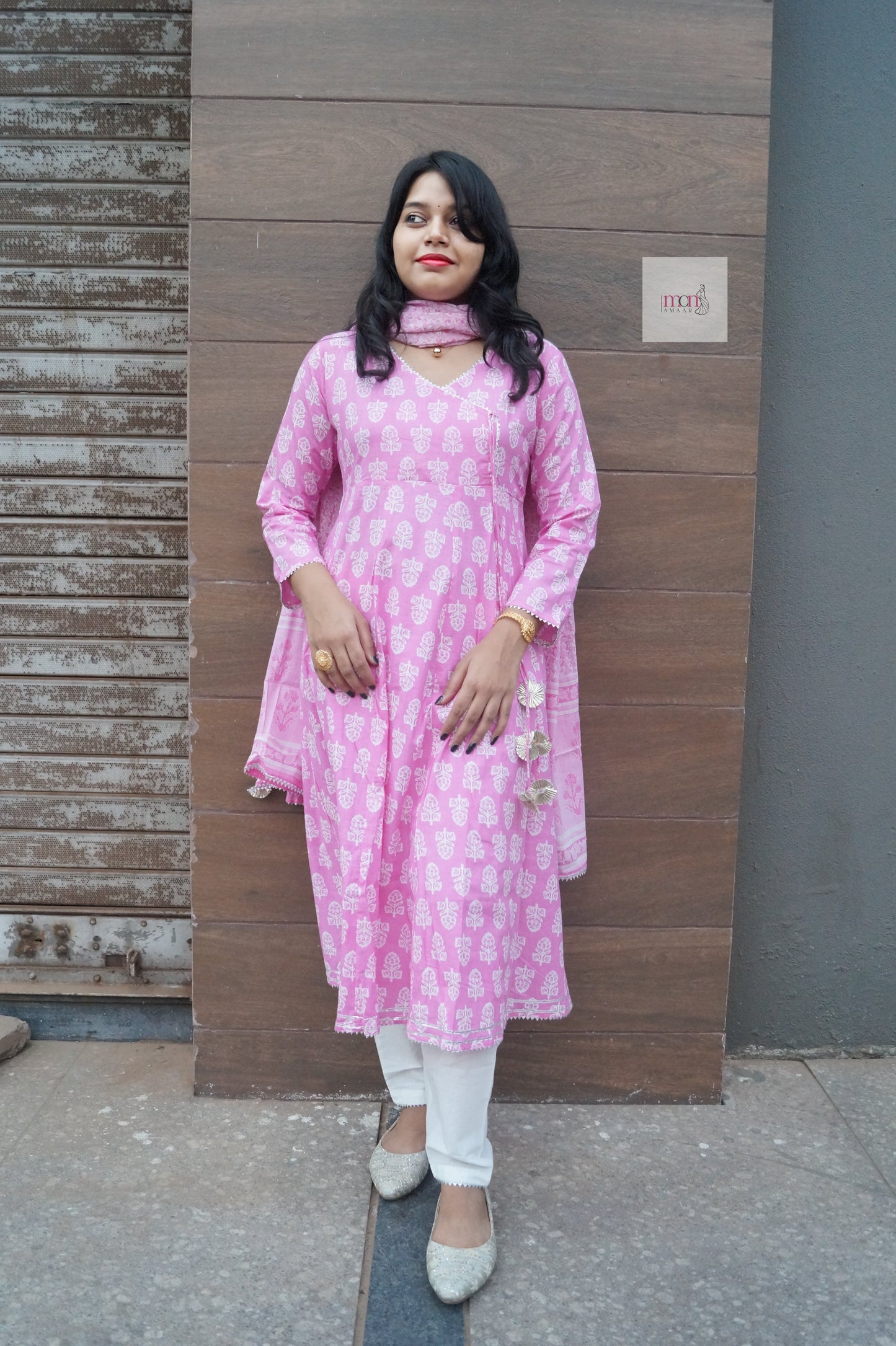 Festive Fashion(Beautiful Angrakha Kurti Set)