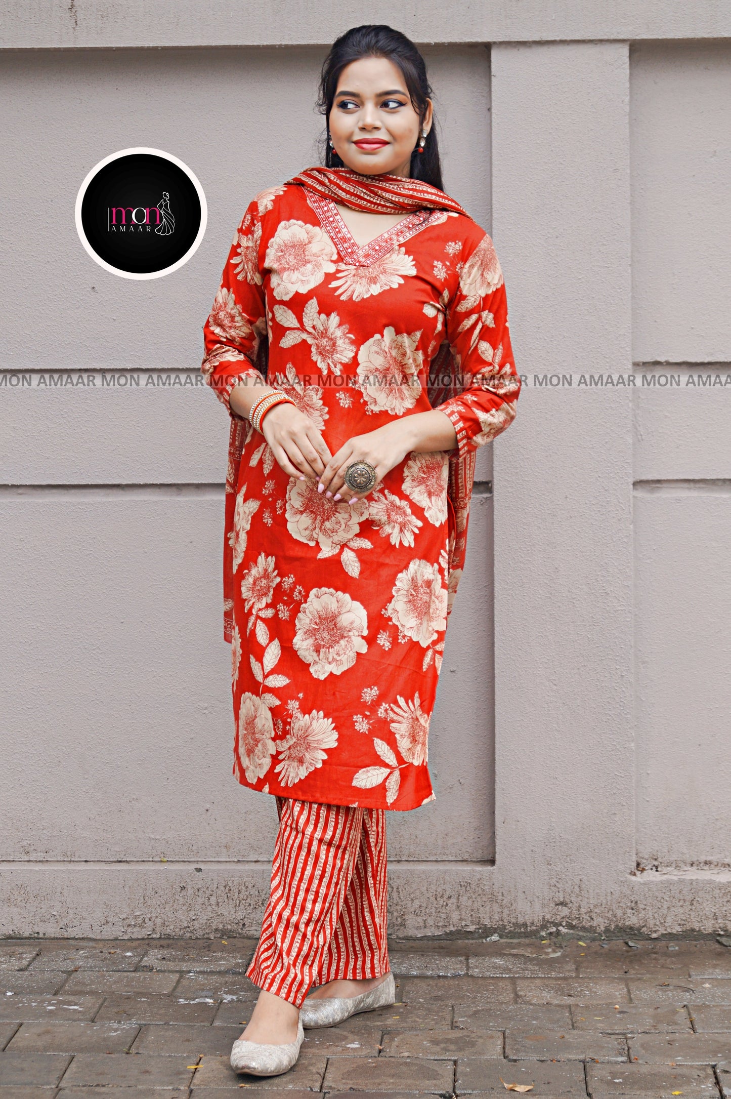 Cotton Flame - Kurti Set