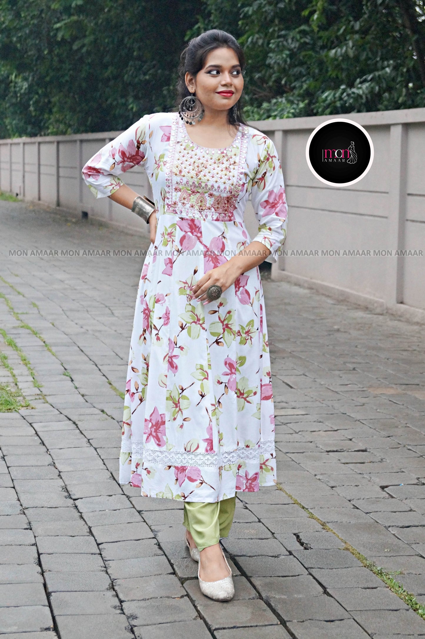 Raabta -Floral Anarkali Kurti Set