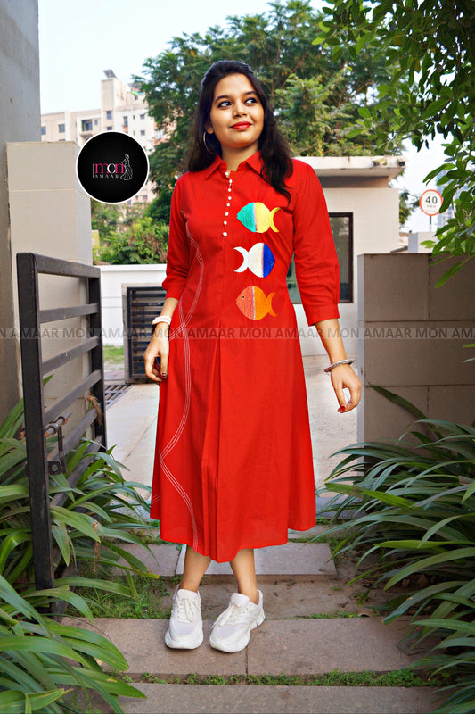 Strangest Sea Cotton One Piece Dress