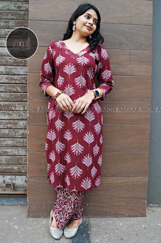 Me And My Moods Cotton Kurti Set