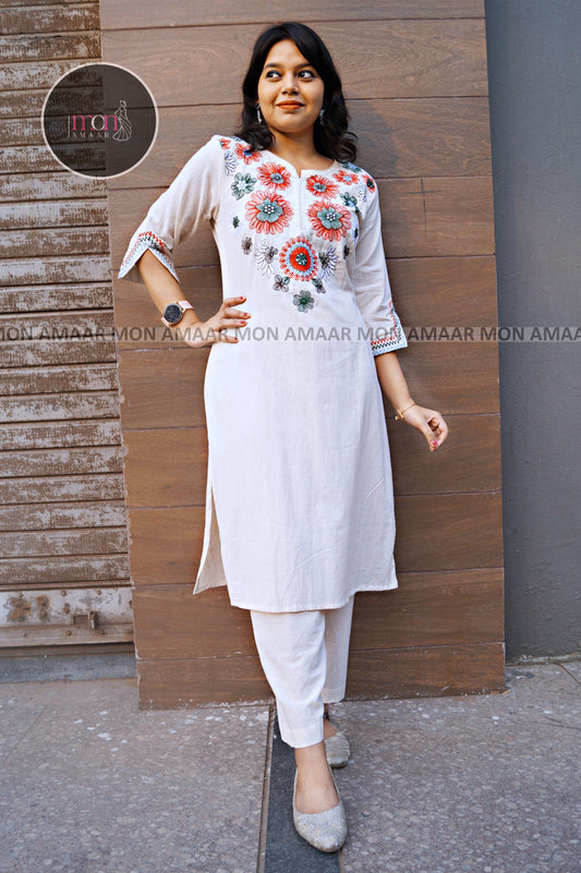 Following The Trend- Cotton Kurti Set