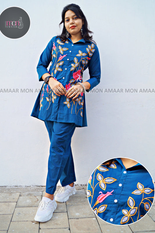 Perfectly Embroidered- Cotton Coord Set