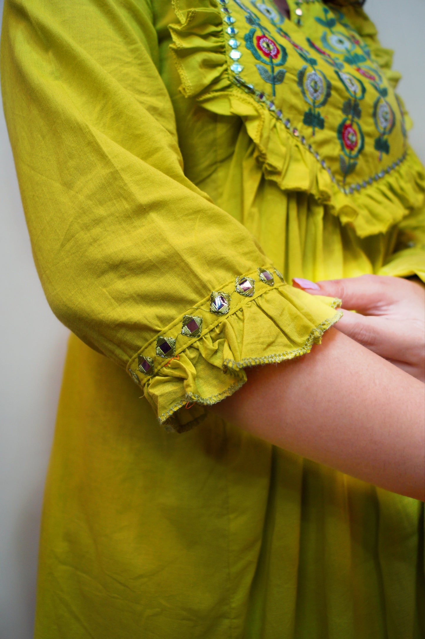 Floral Art- Cotton Kurti Set