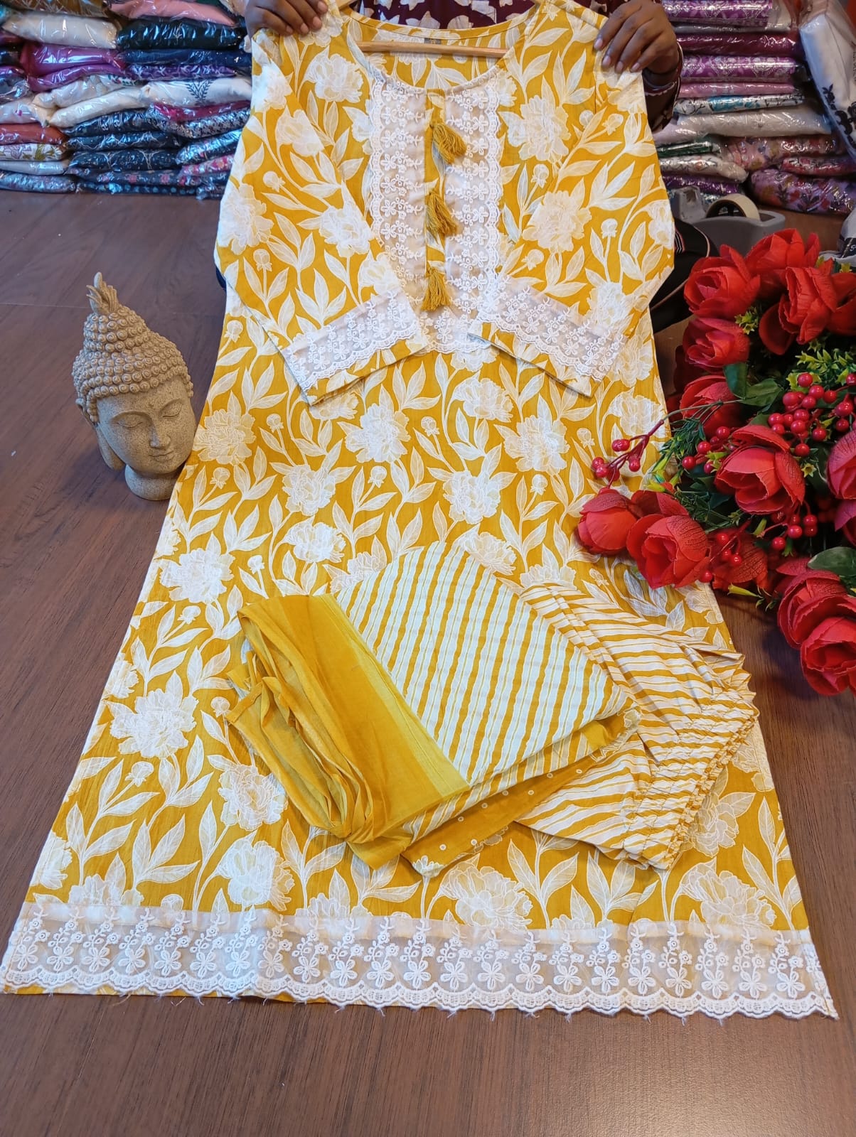 Yellow Sapphire Cotton Suit Set