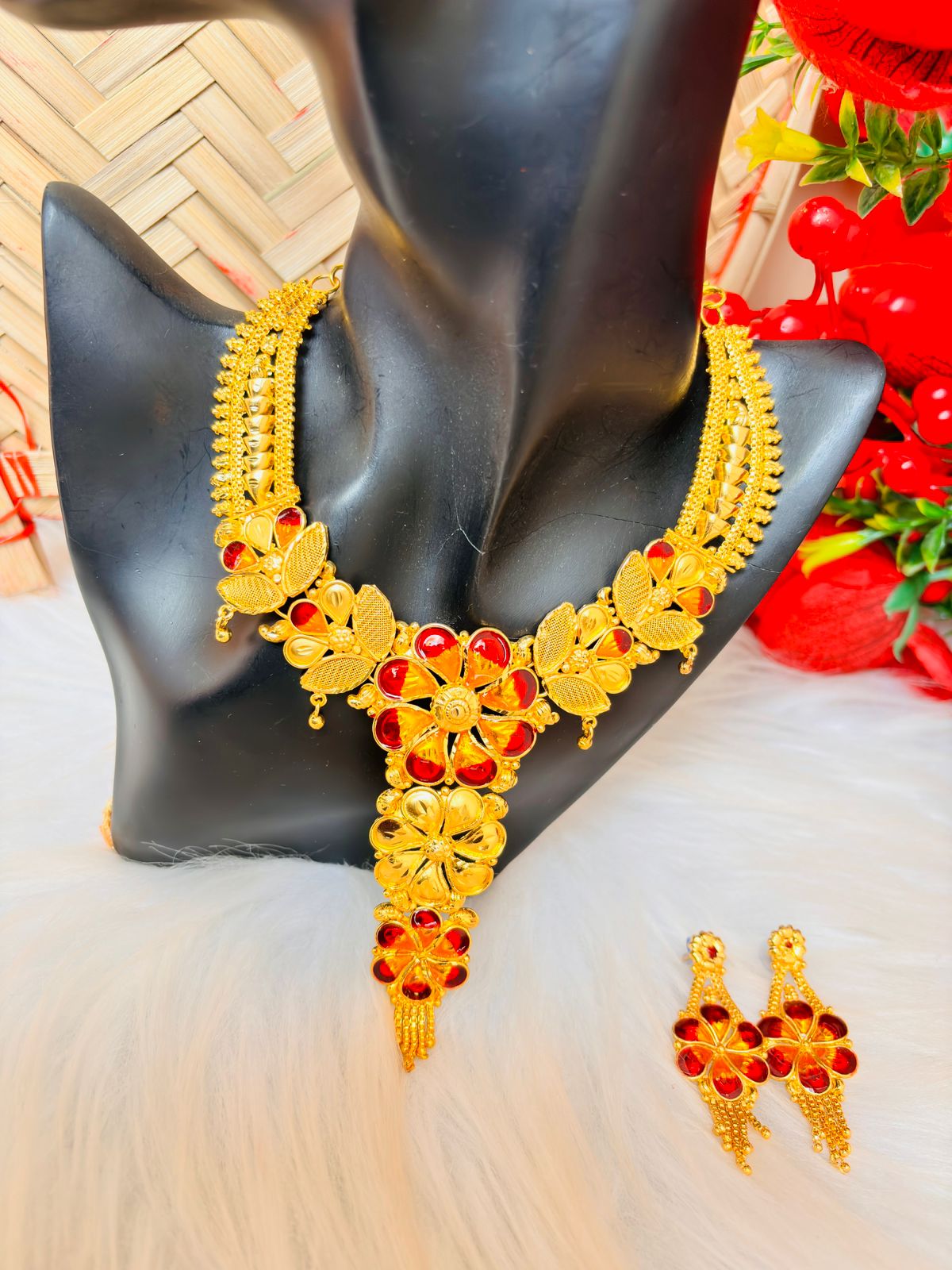 Minakari Gold Plated Rich Necklace Set