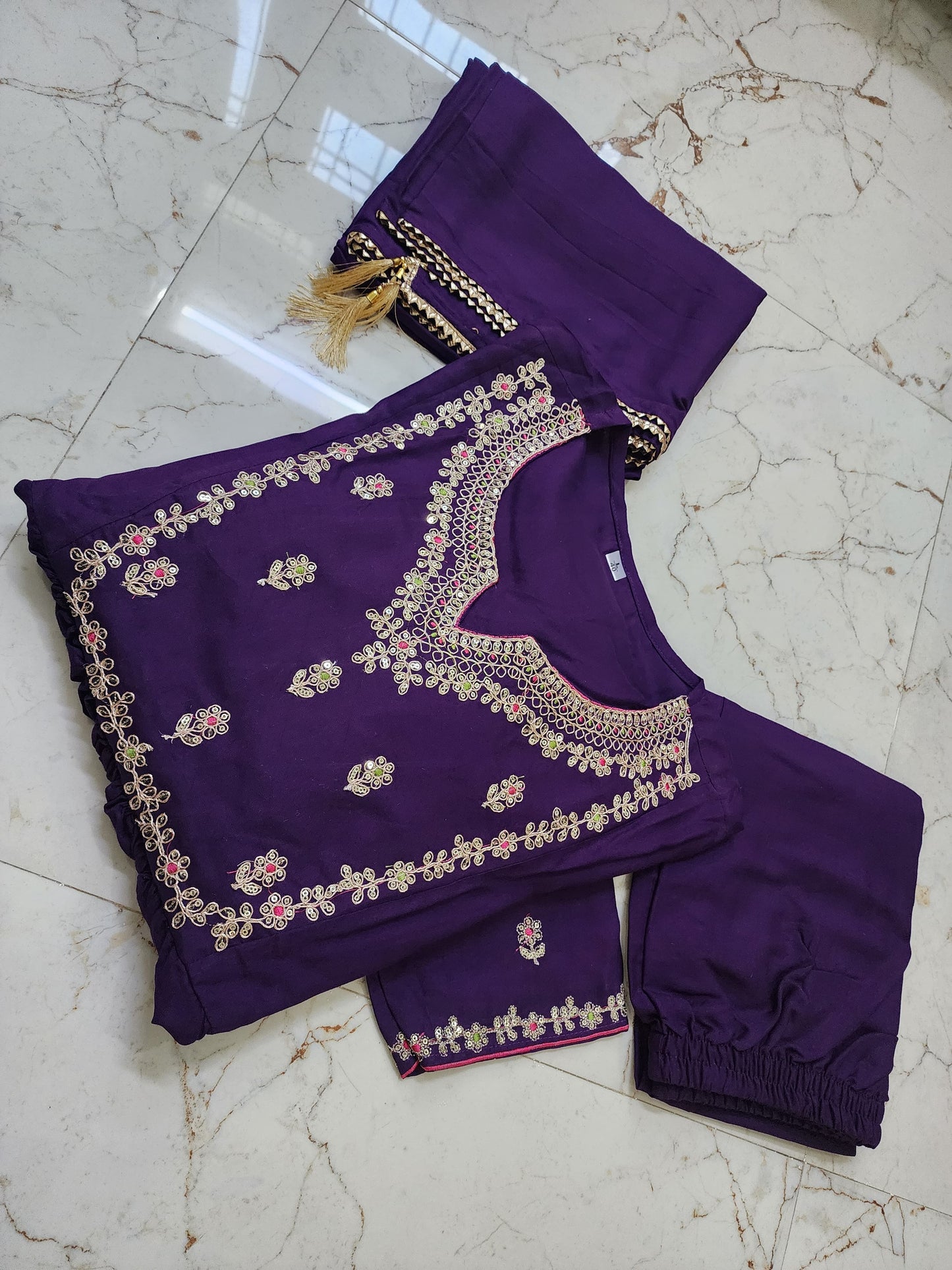 Purple Festival Rayon Kurti Set