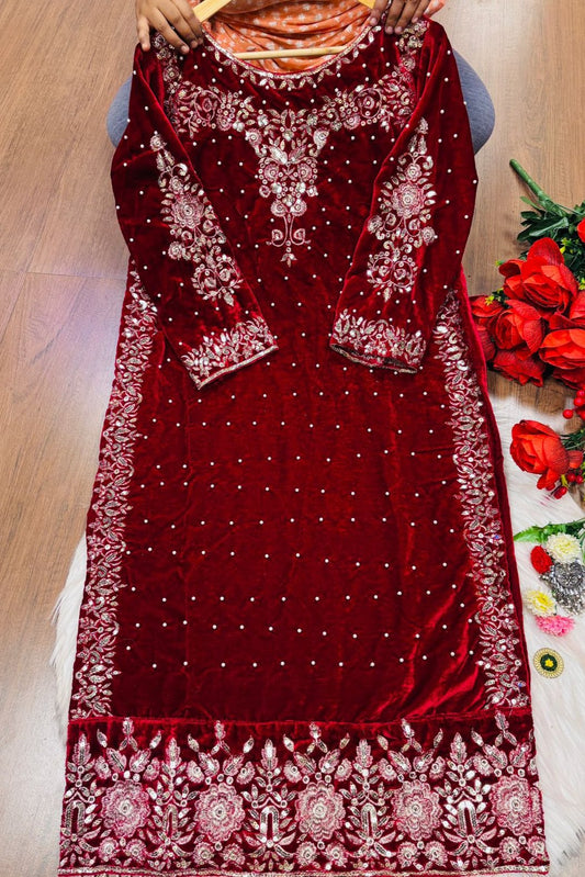 Sangini -Velvet Kurti Set