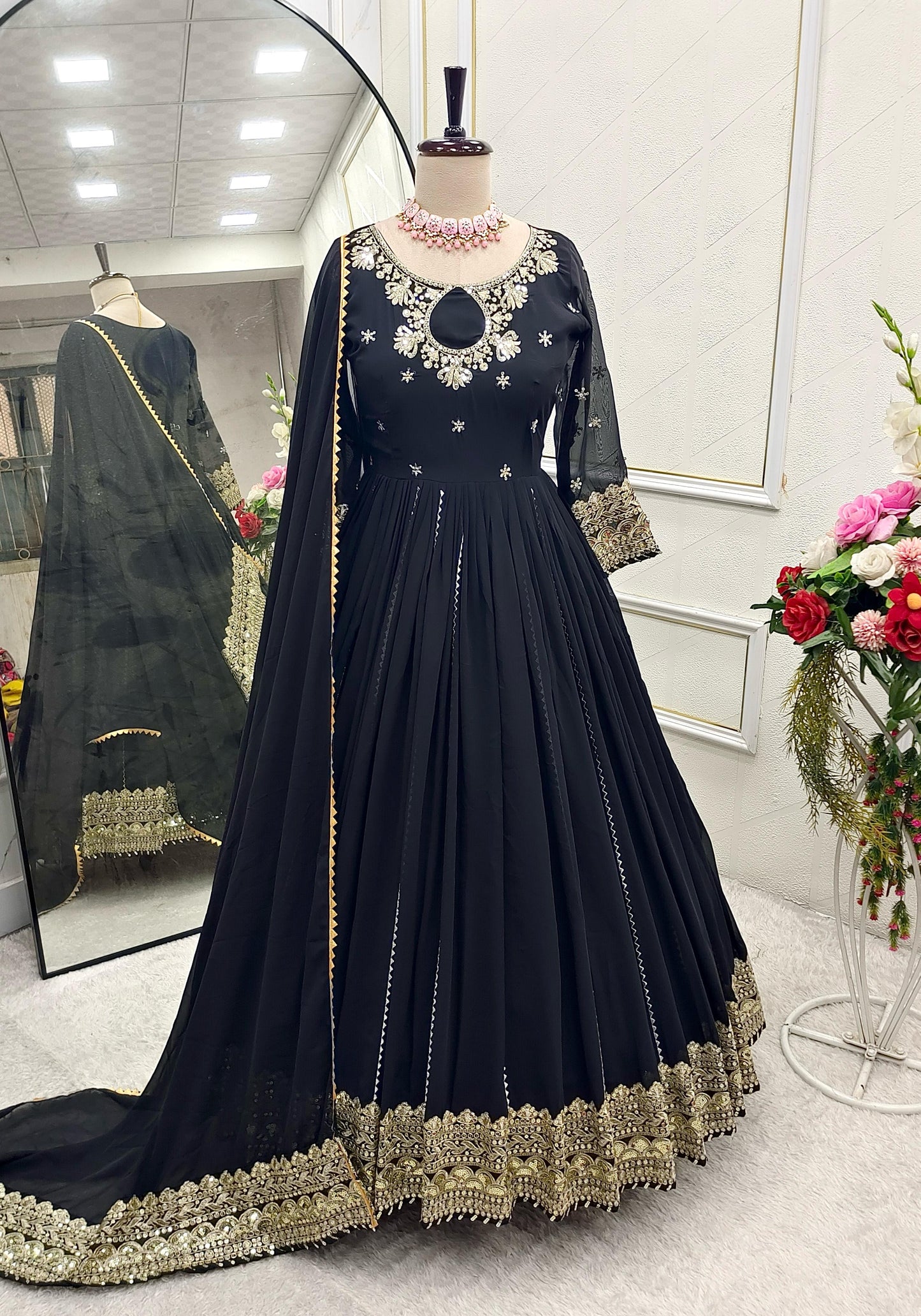 Ravishing In Black Georgette Gown