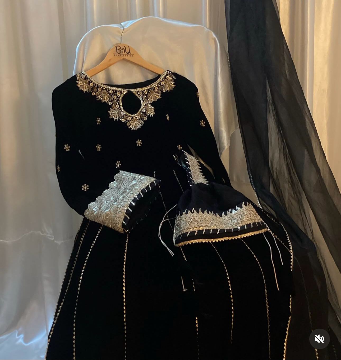 Ravishing In Black Georgette Gown