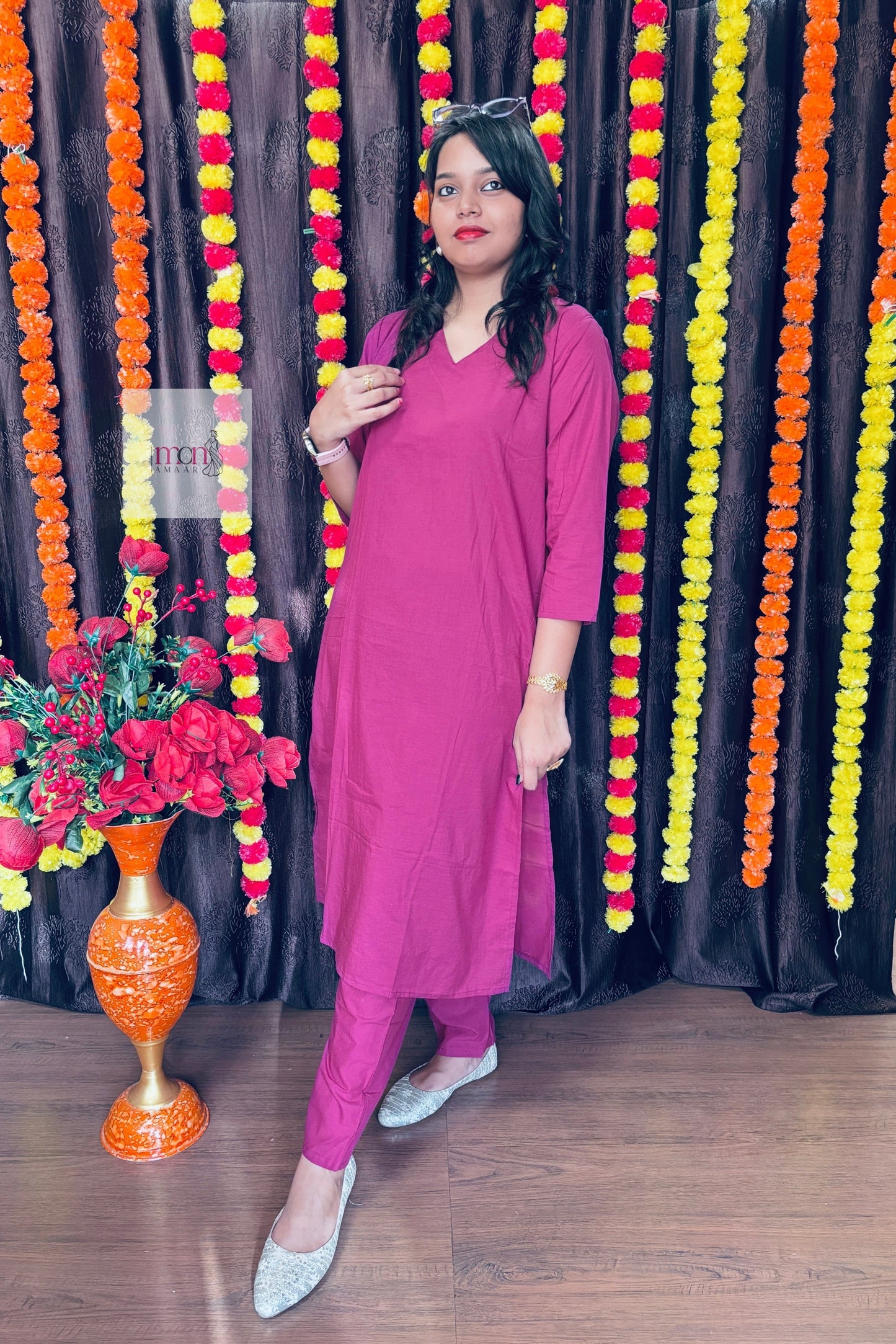 Vivid Harmony- Cotton Kurti Set