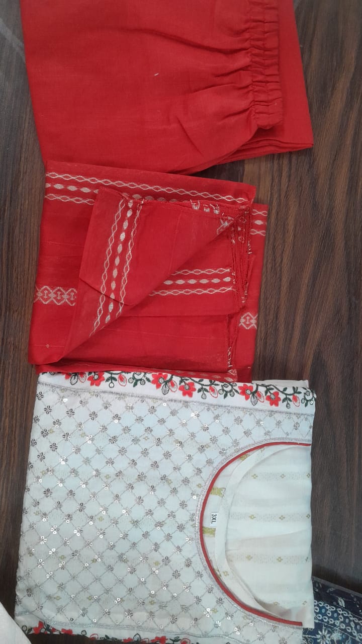 Wrapped In White Cotton Kurti Set