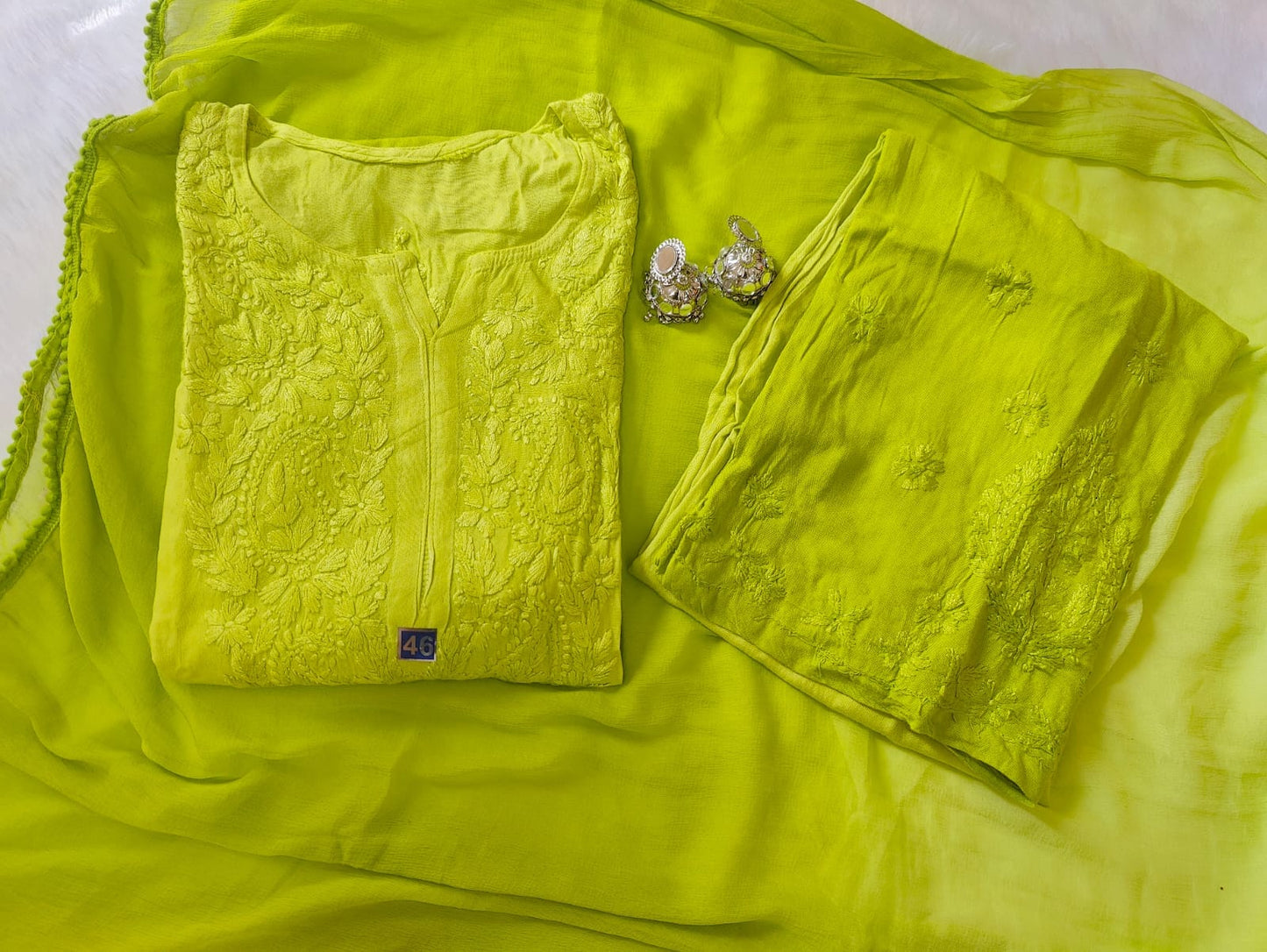 Shades Of Ombre- Chikankari Kurti Set