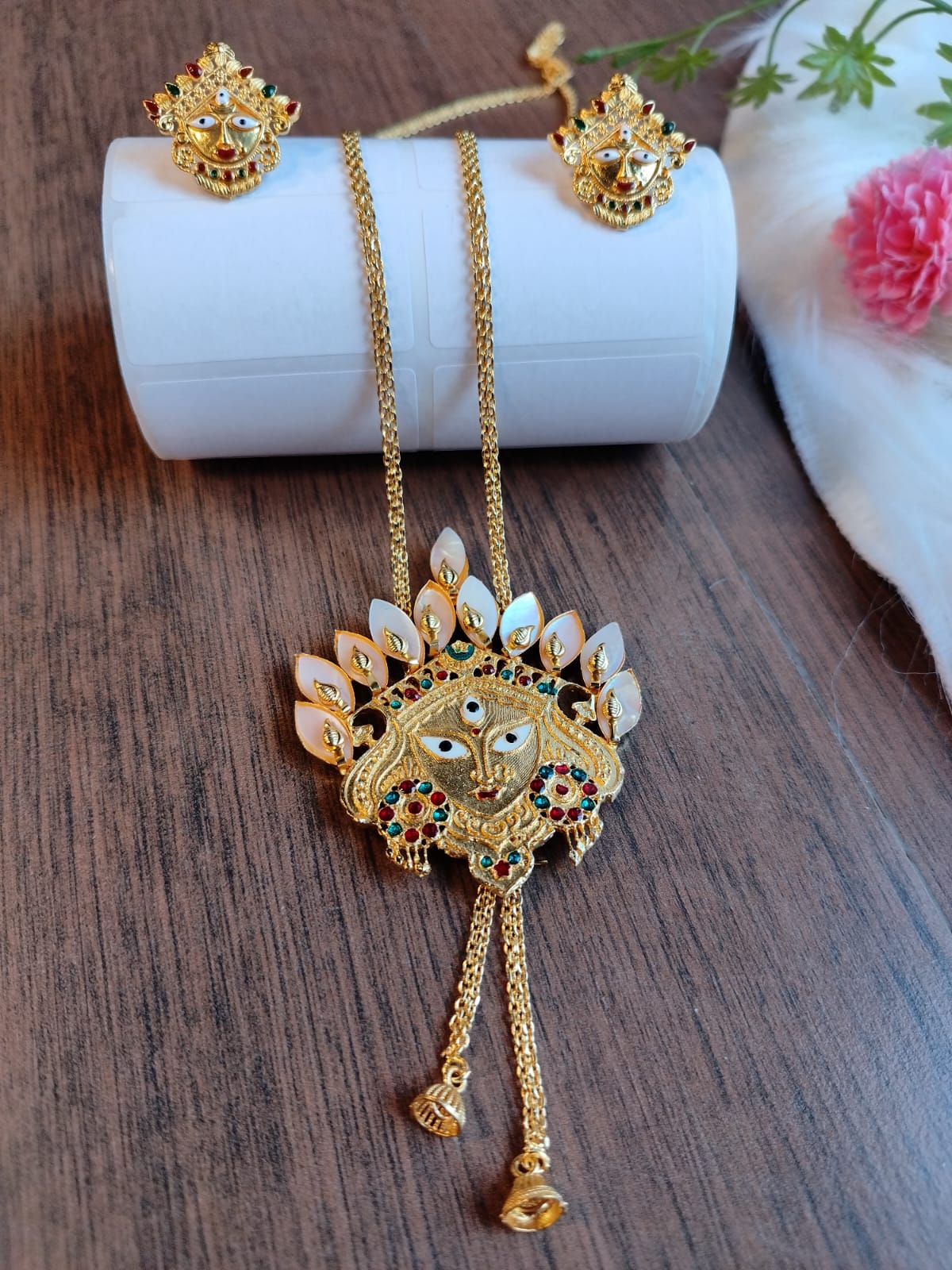 Gold Plated Tie Chain Set