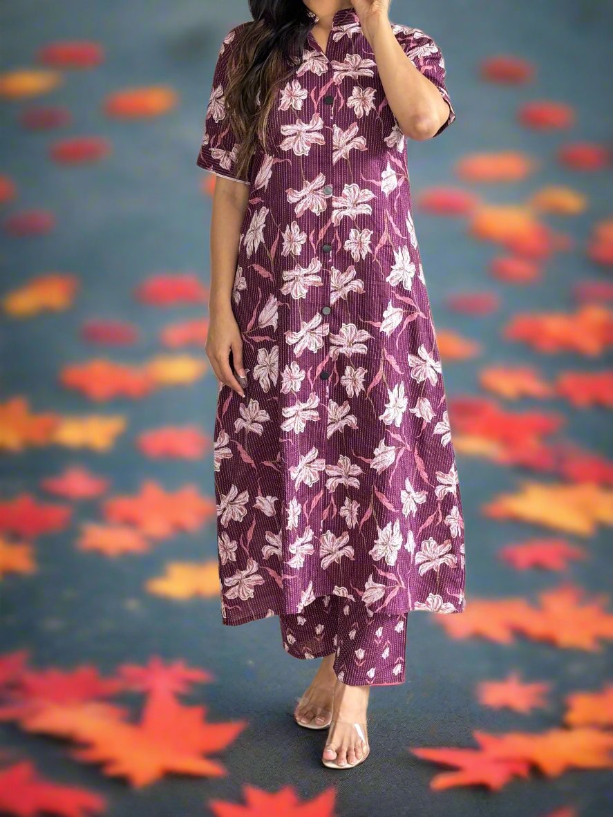 Unspoken Charm Cotton Kurti Set
