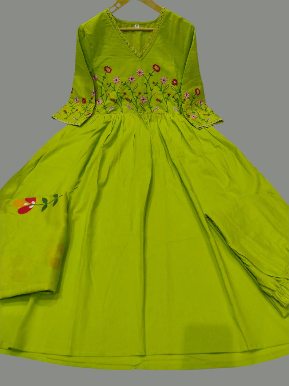 Ruffled Romance Anarkali Cotton Suit Set