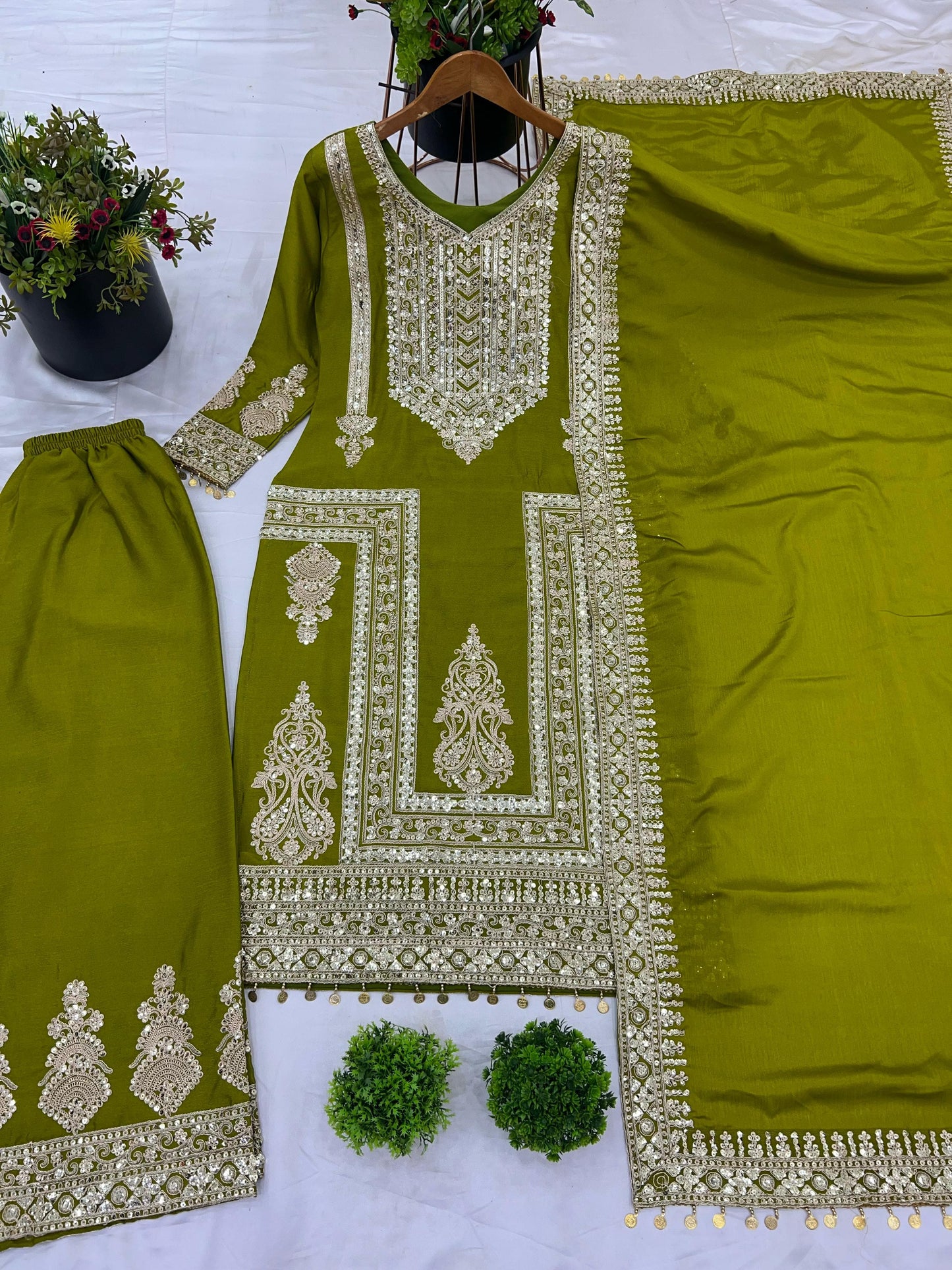 Better Together Chinnon Silk Green Kurti Set