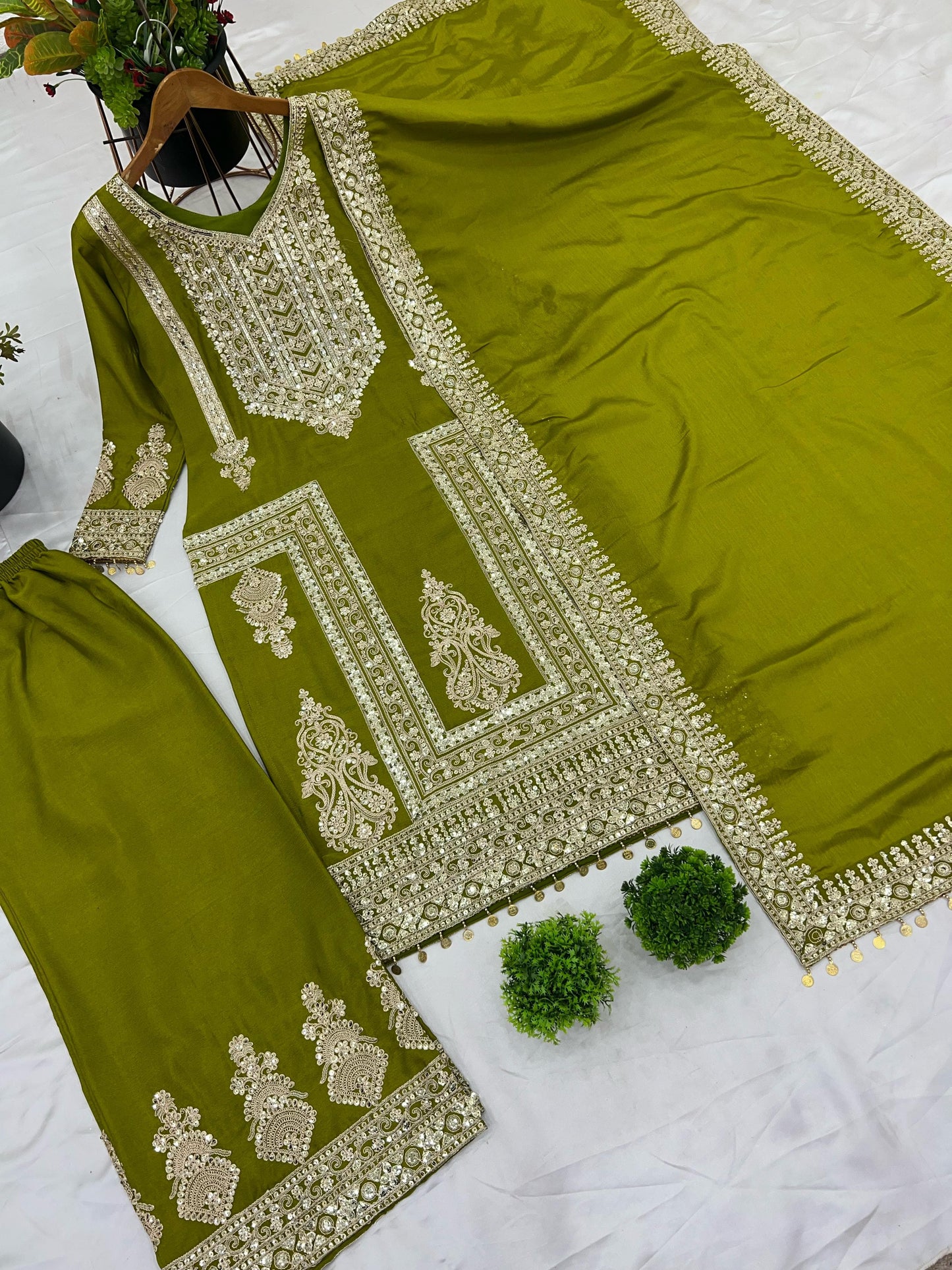 Better Together Chinnon Silk Green Kurti Set