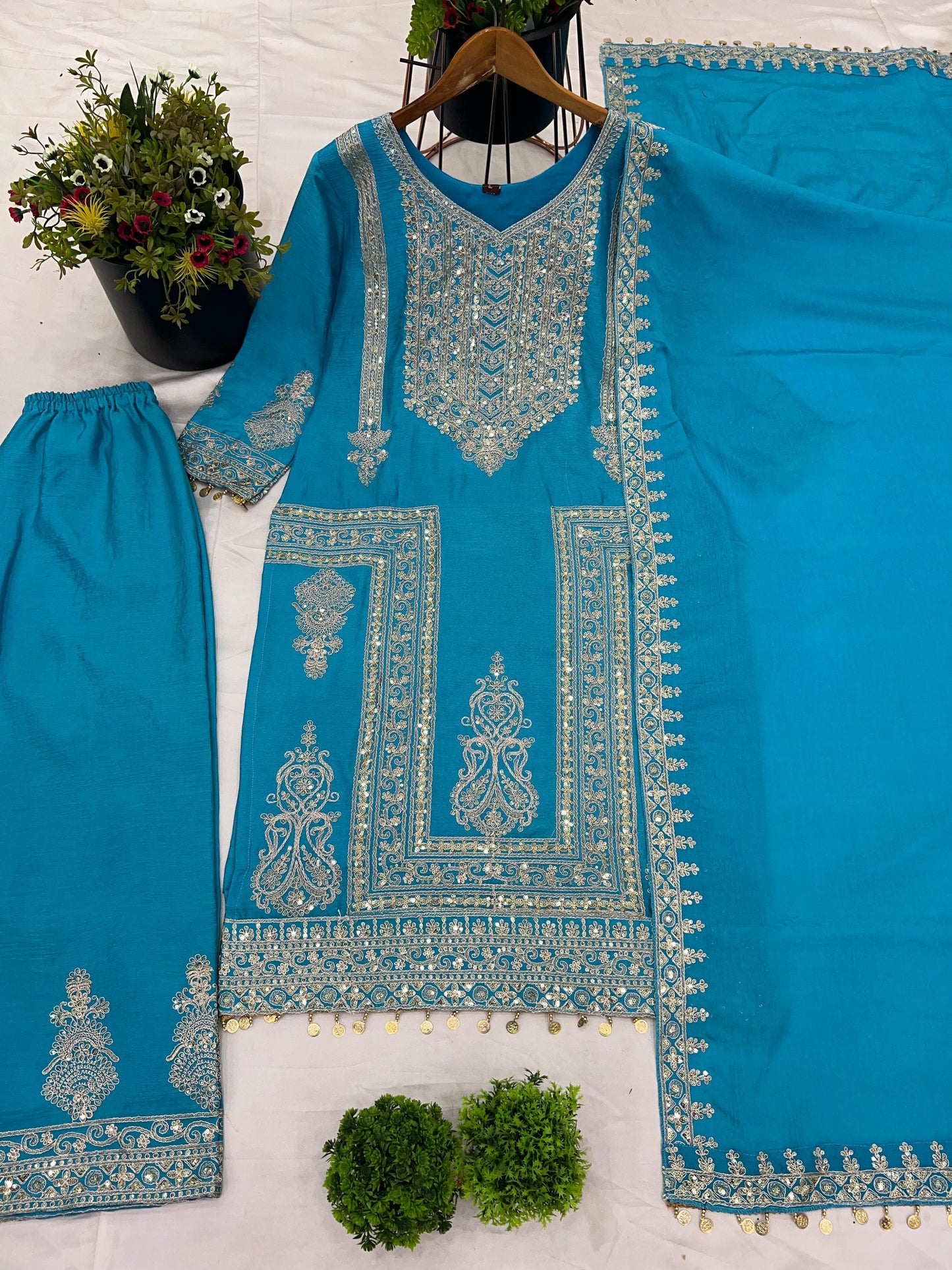 Better Together Chinnon Silk Blue Kurti Set