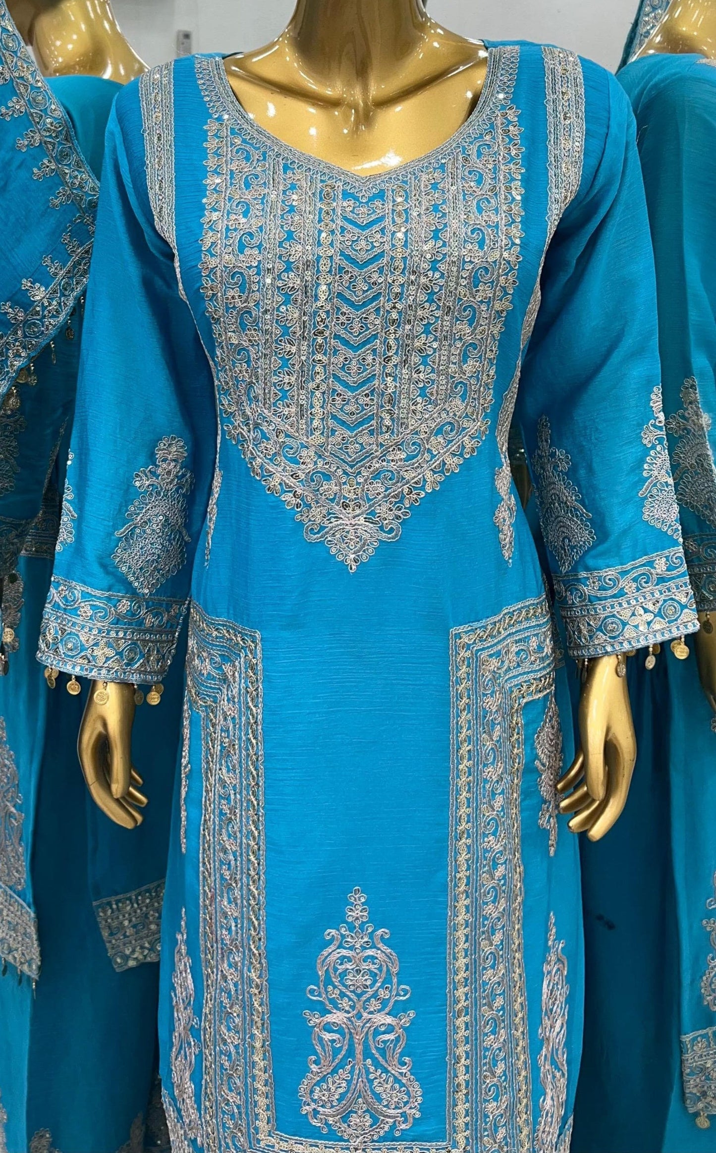 Better Together Chinnon Silk Blue Kurti Set