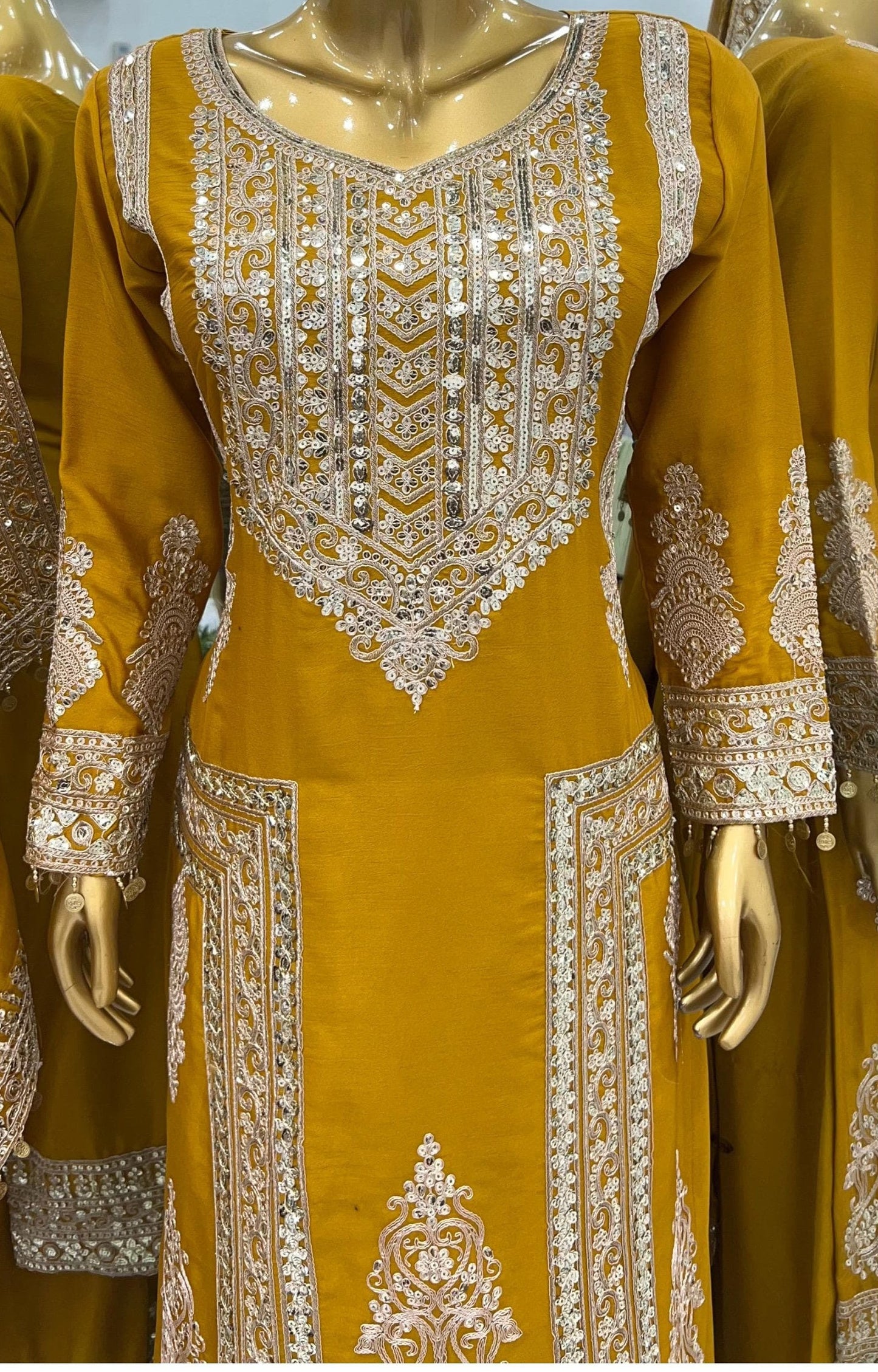 Better Together Chinnon Silk Yellow Kurti Set
