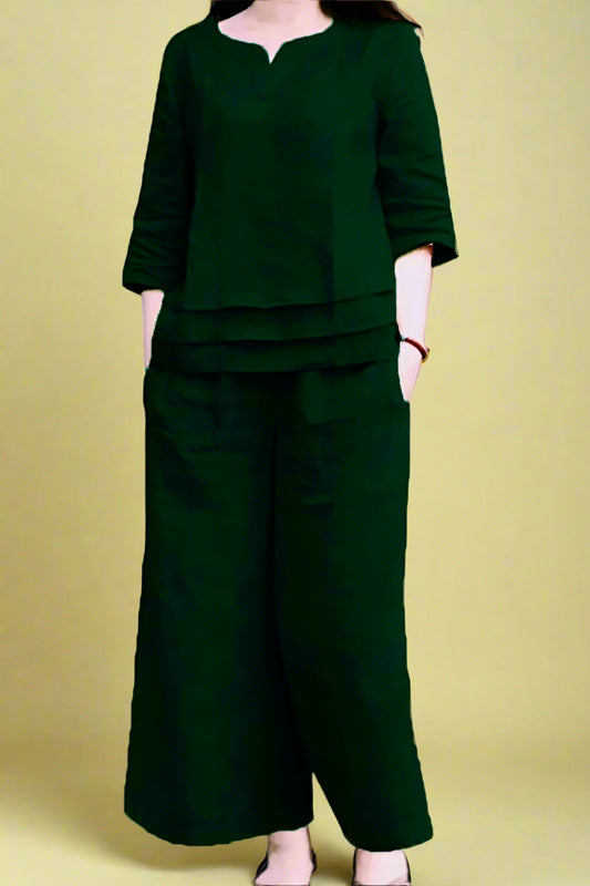 Knot The Dot Cotton Coord Set (green)