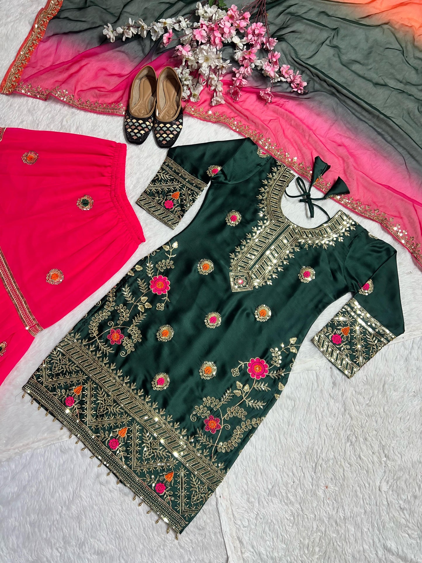 Forever Dazzling Fancy Silk Sharara Set