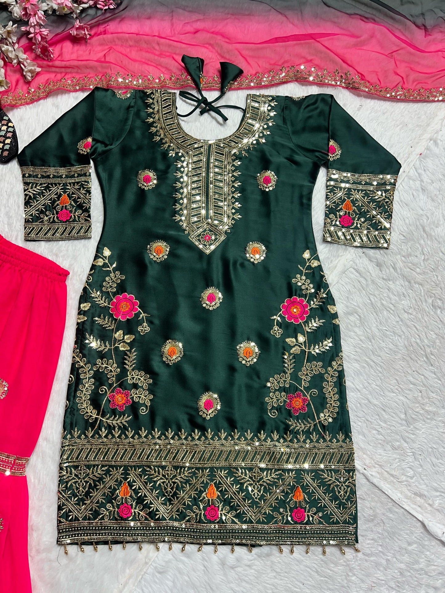 Forever Dazzling Fancy Silk Sharara Set