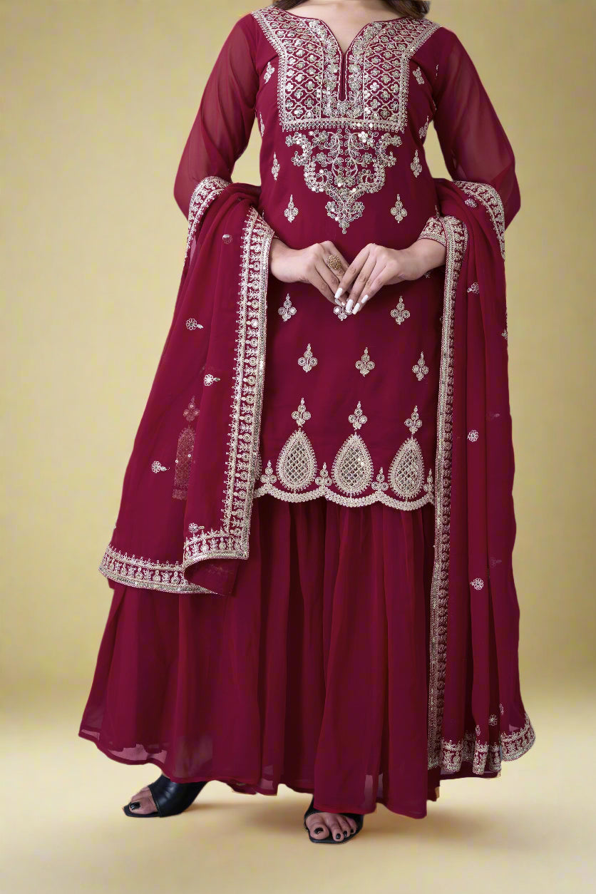 Sparking Elegance Georgette Sharara Set
