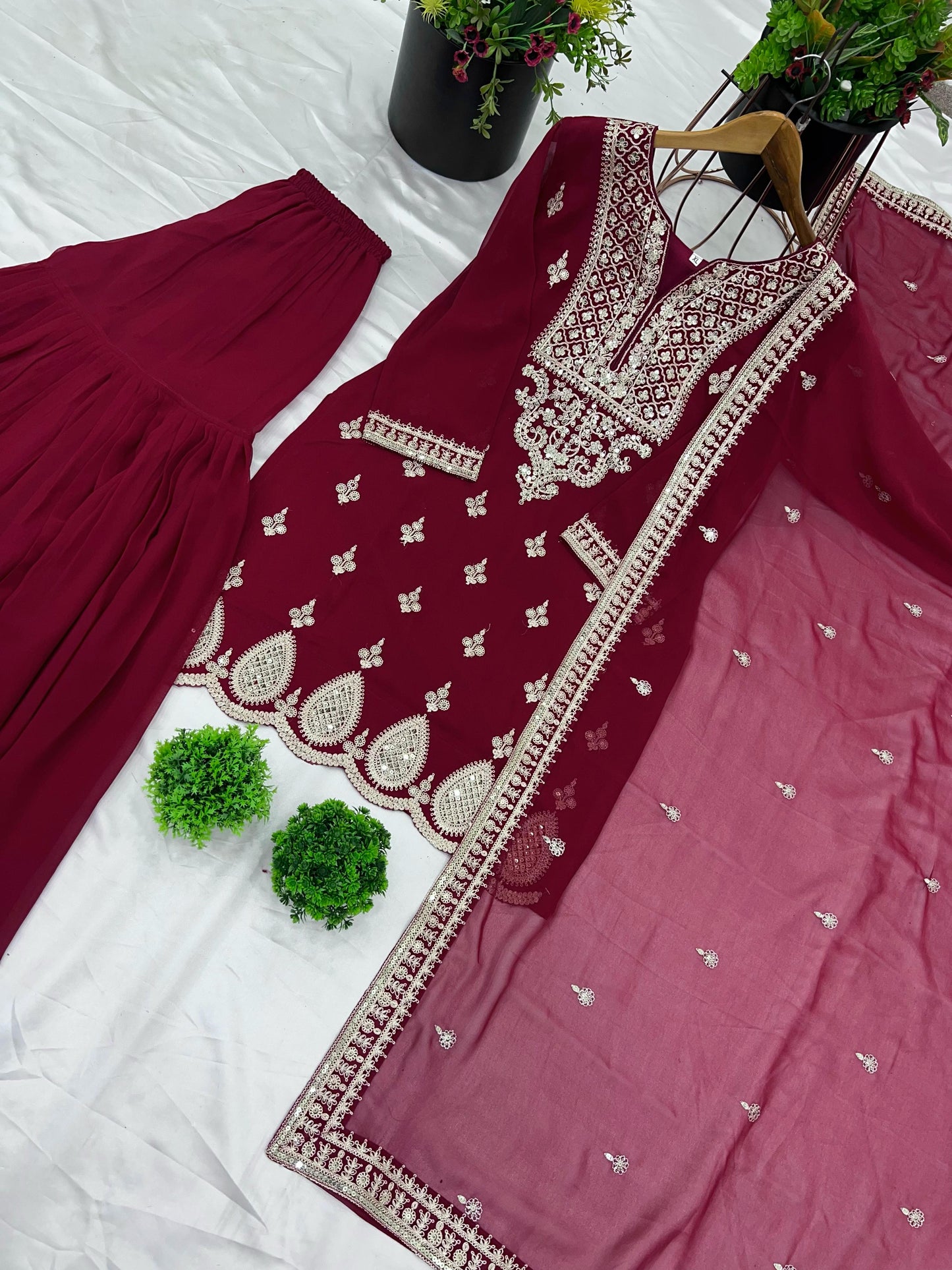 Sparking Elegance Georgette Sharara Set