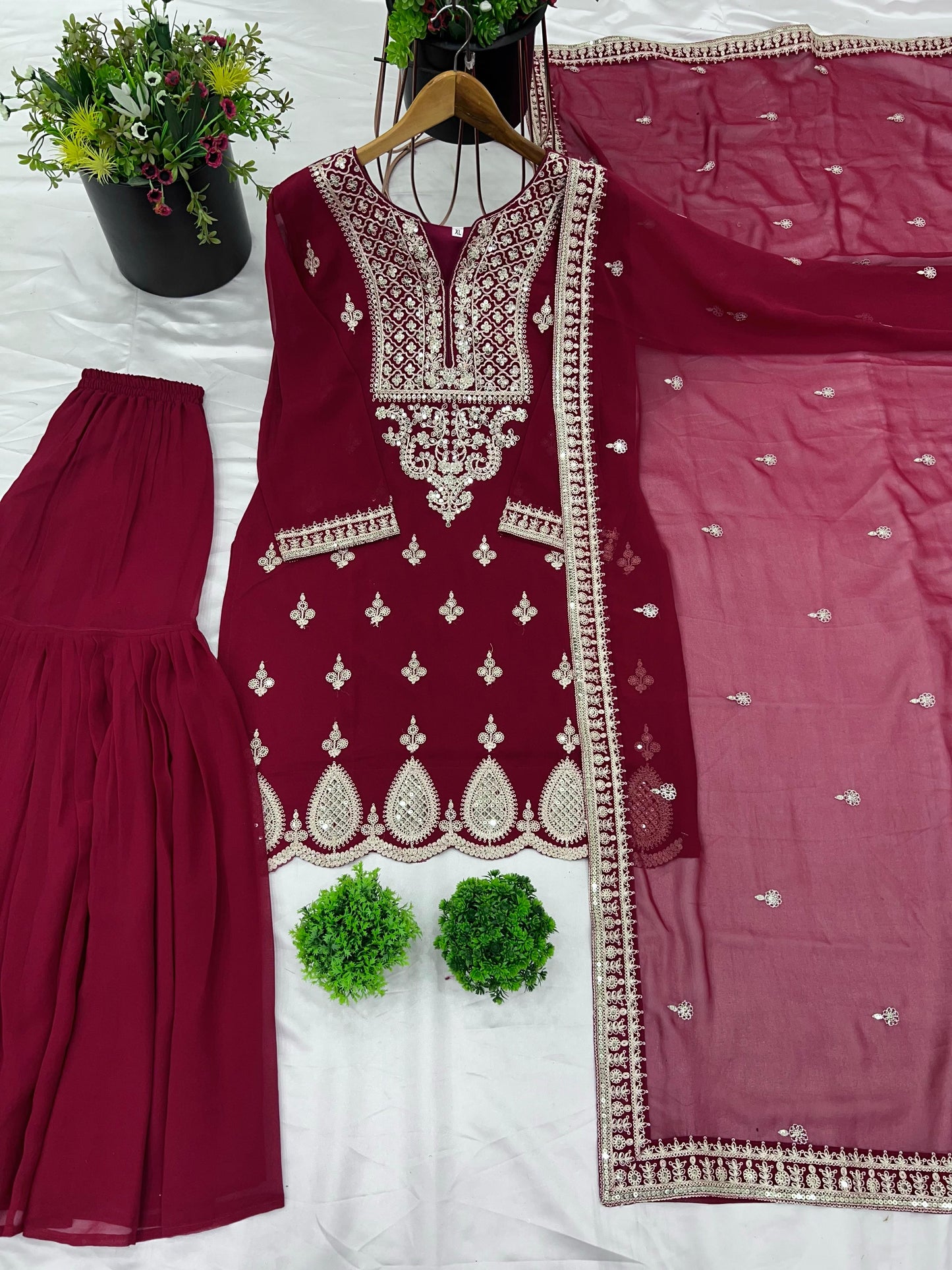 Sparking Elegance Georgette Sharara Set