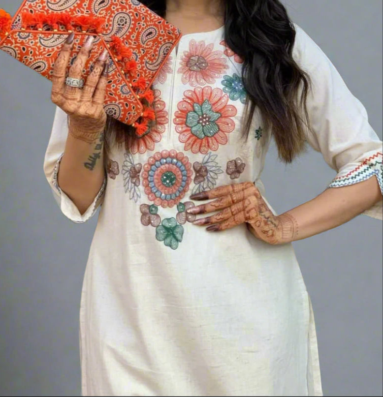 The Moon's Secret Cotton Kurti Set