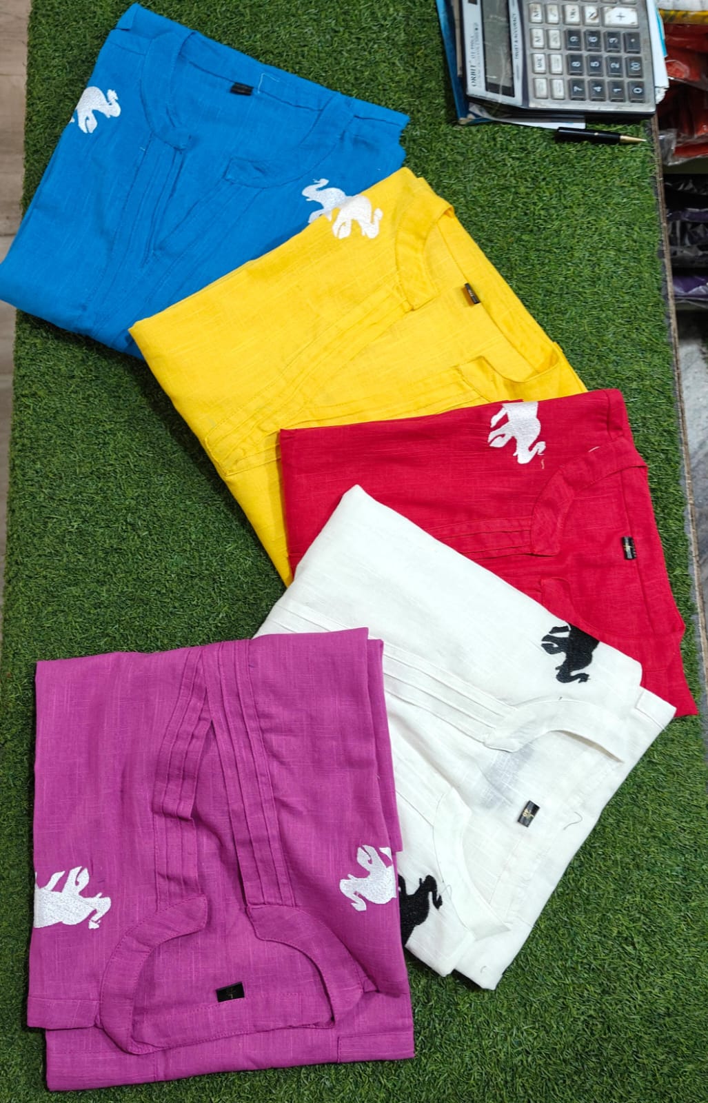 Elephant Design Cotton Kurti Set