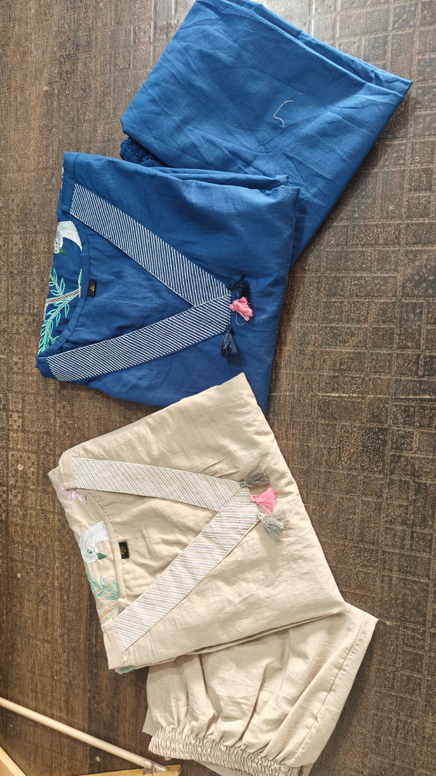 Cozzy Wishes Blue Cotton Kurti Set