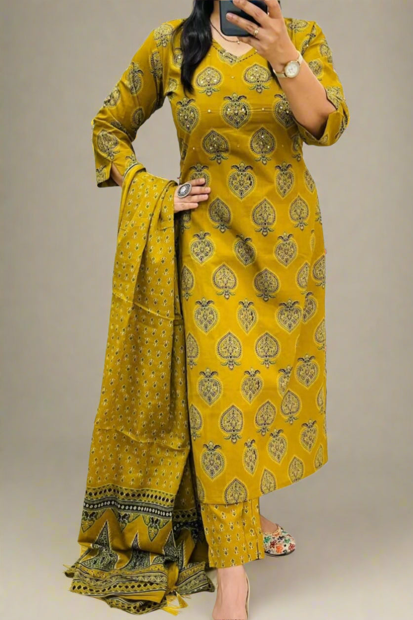 Slice Of Heaven Cotton Kurti Set