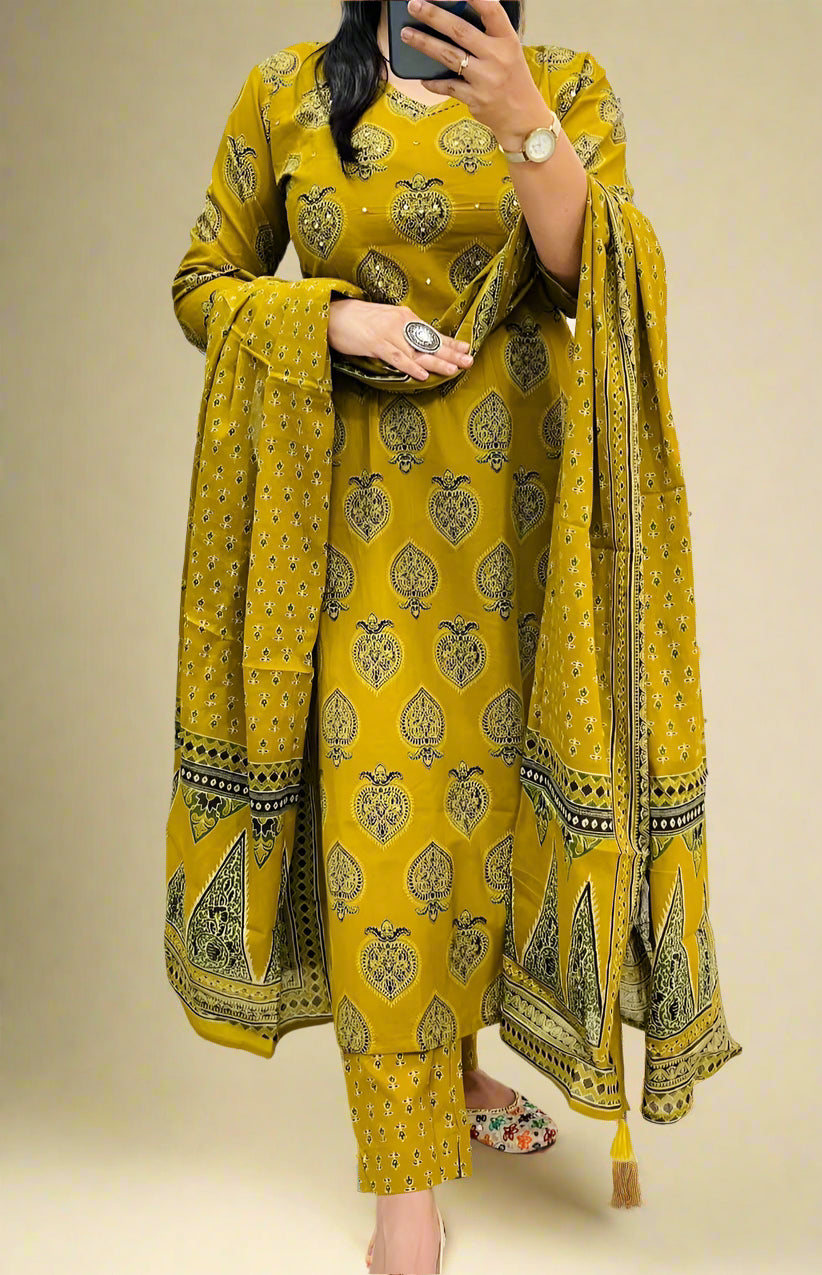 Slice Of Heaven Cotton Kurti Set