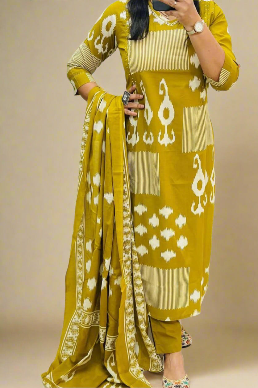 Cloudy Days Cotton kurti Set