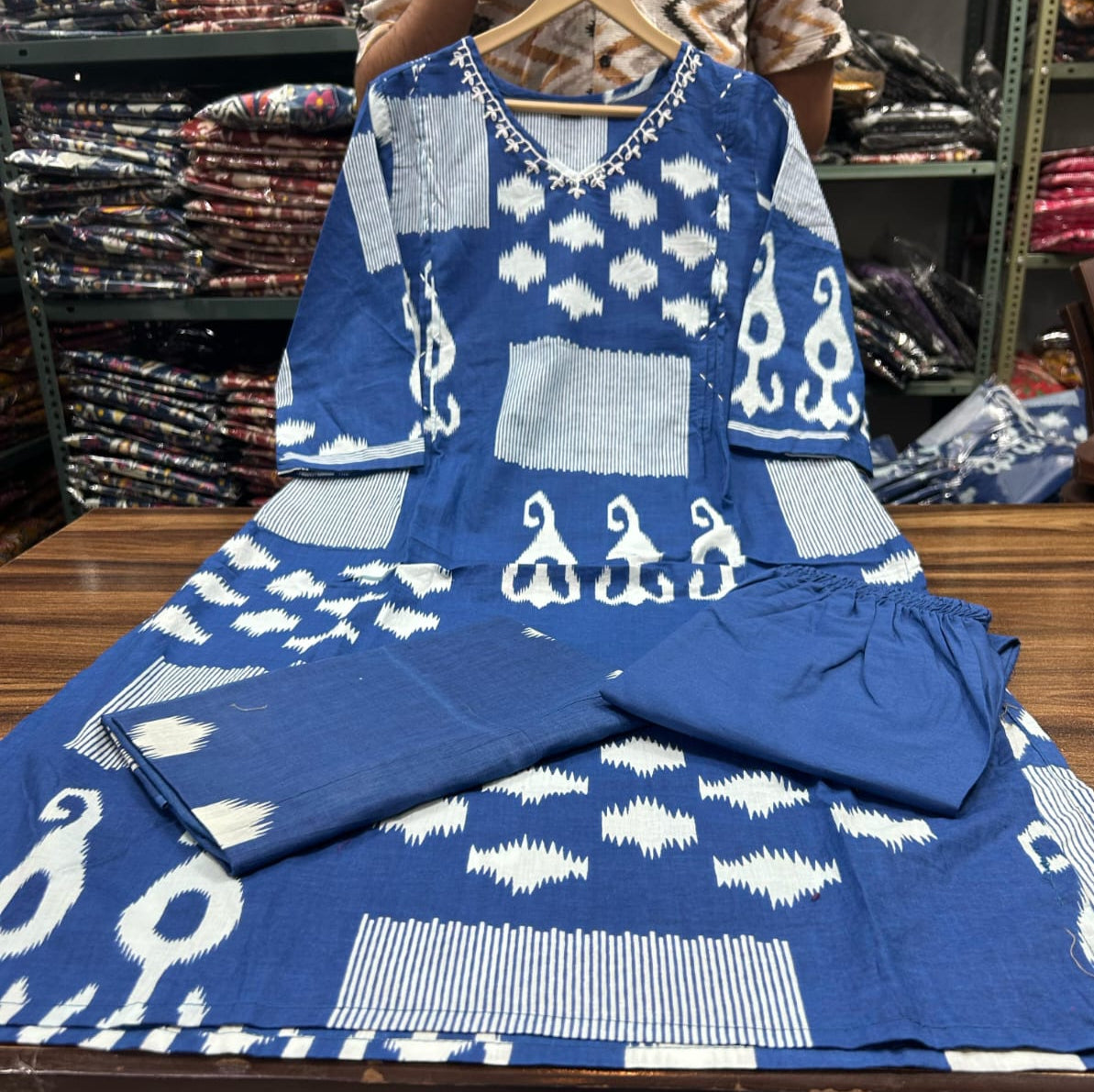 Cloudy Days Cotton kurti Set