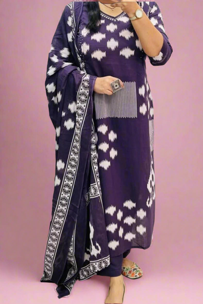 Cloudy Days Cotton kurti Set