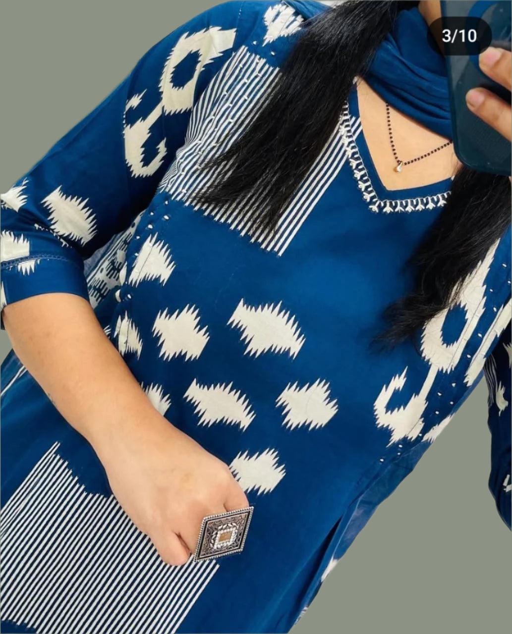 Cloudy Days Cotton kurti Set