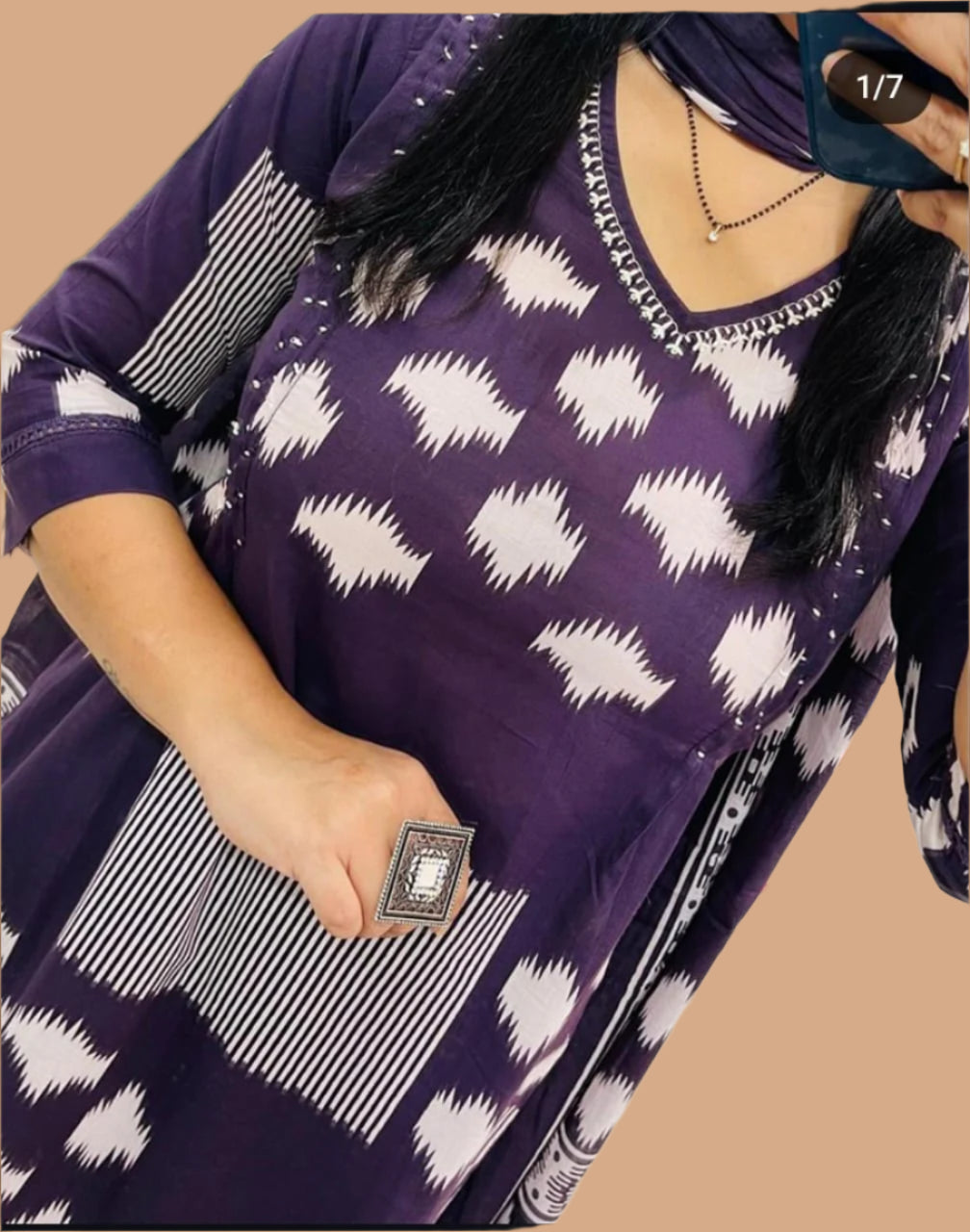 Cloudy Days Cotton kurti Set
