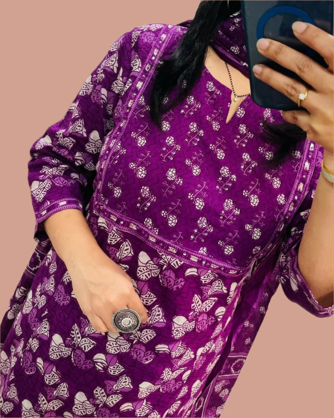 Realm Of Color Cotton Kurti Set
