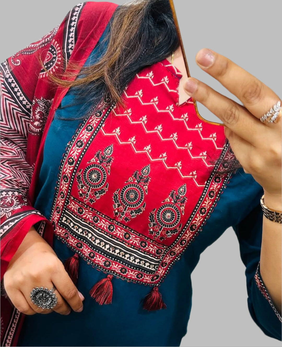 Soulful Reflection Cotton Kurti Set