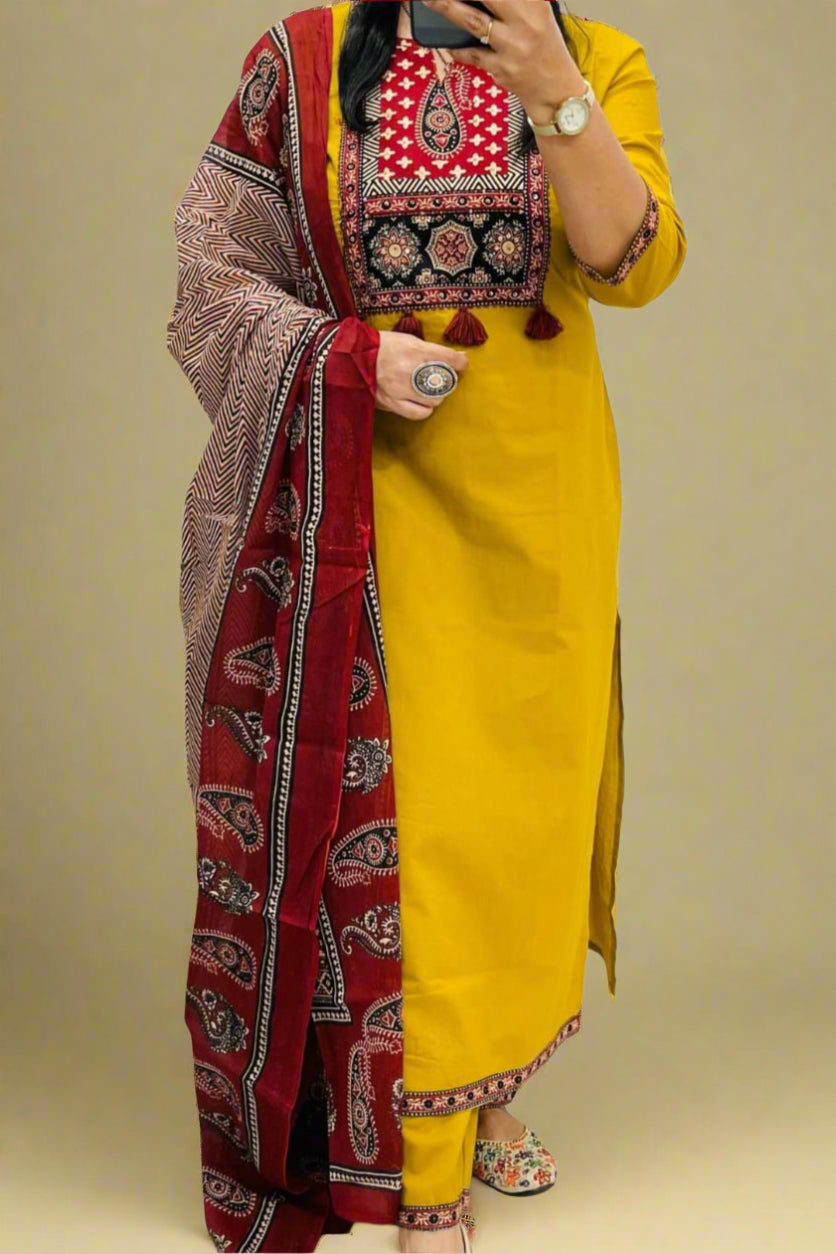 Summer Hues Cotton Kurti Set