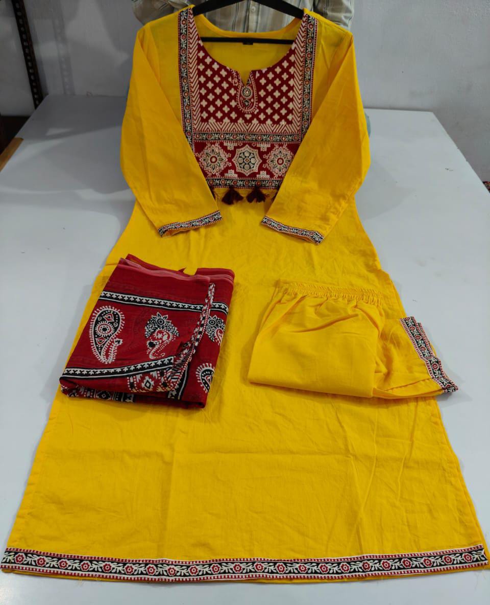 Summer Hues Cotton Kurti Set