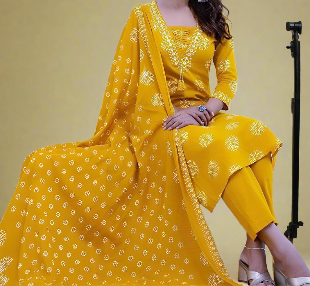 Sweaty Selfies Cotton Kurti Set