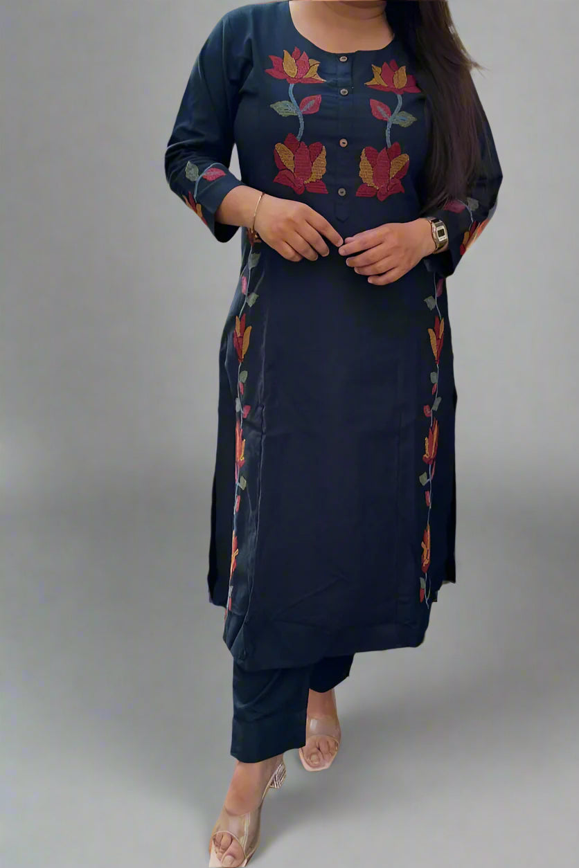 Simplicity Of Color Cotton Kurti Set