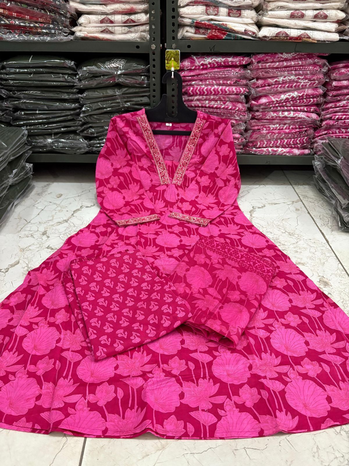 Tarangi Pink Cotton Kurti Set