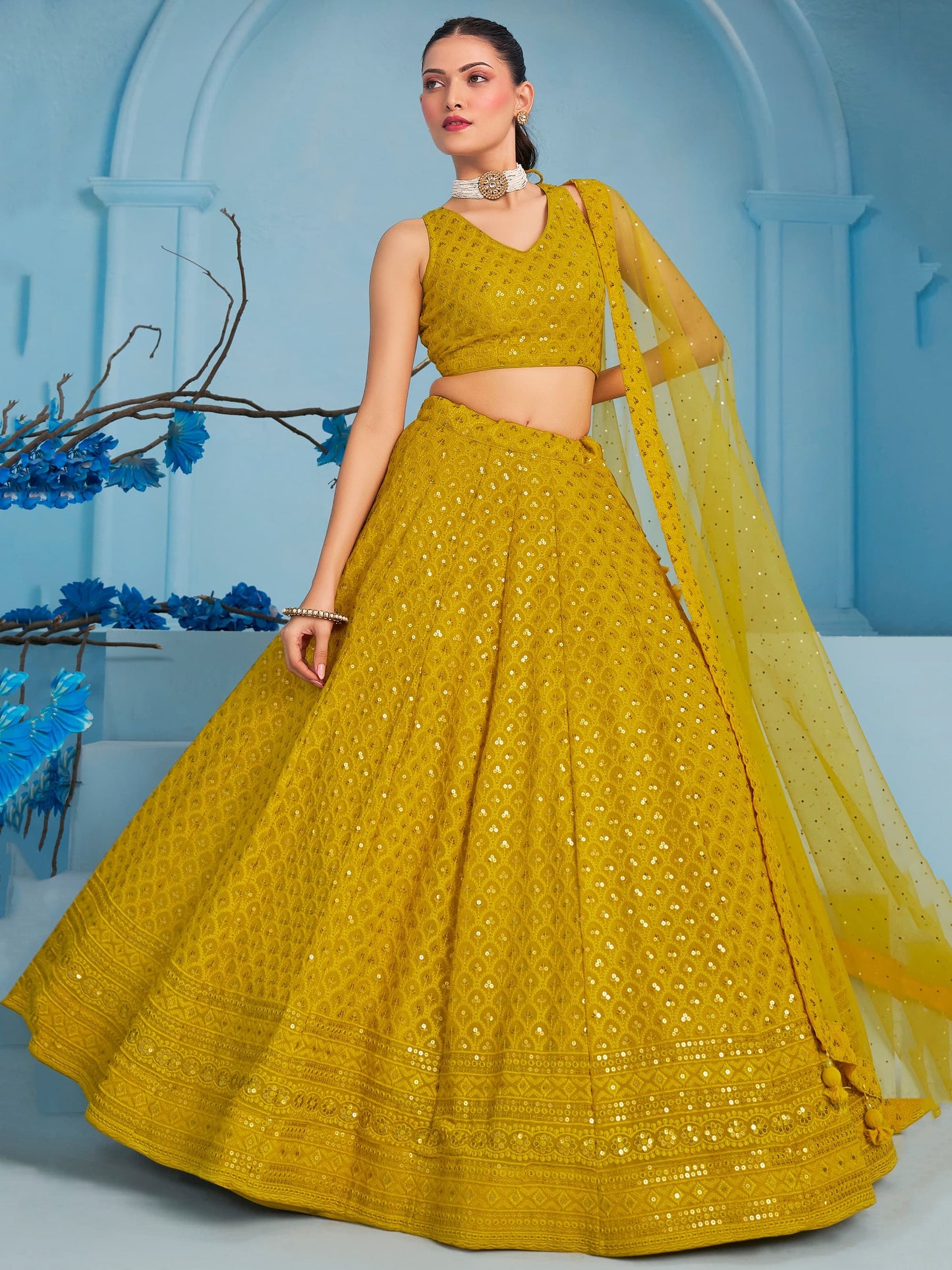 Ishq-e-Aangan Georgette Lehenga