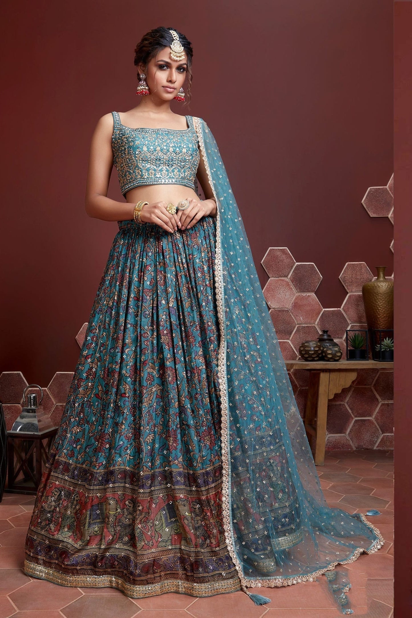 Rajkumari Radiance Chinnon Silk Lehenga